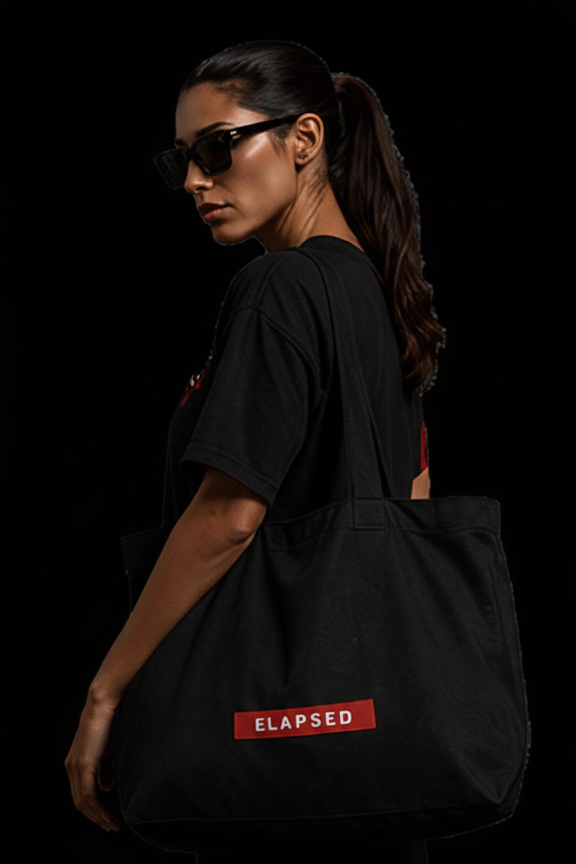 ELAPSED Heavy Duty Tote Bag — Washed Black